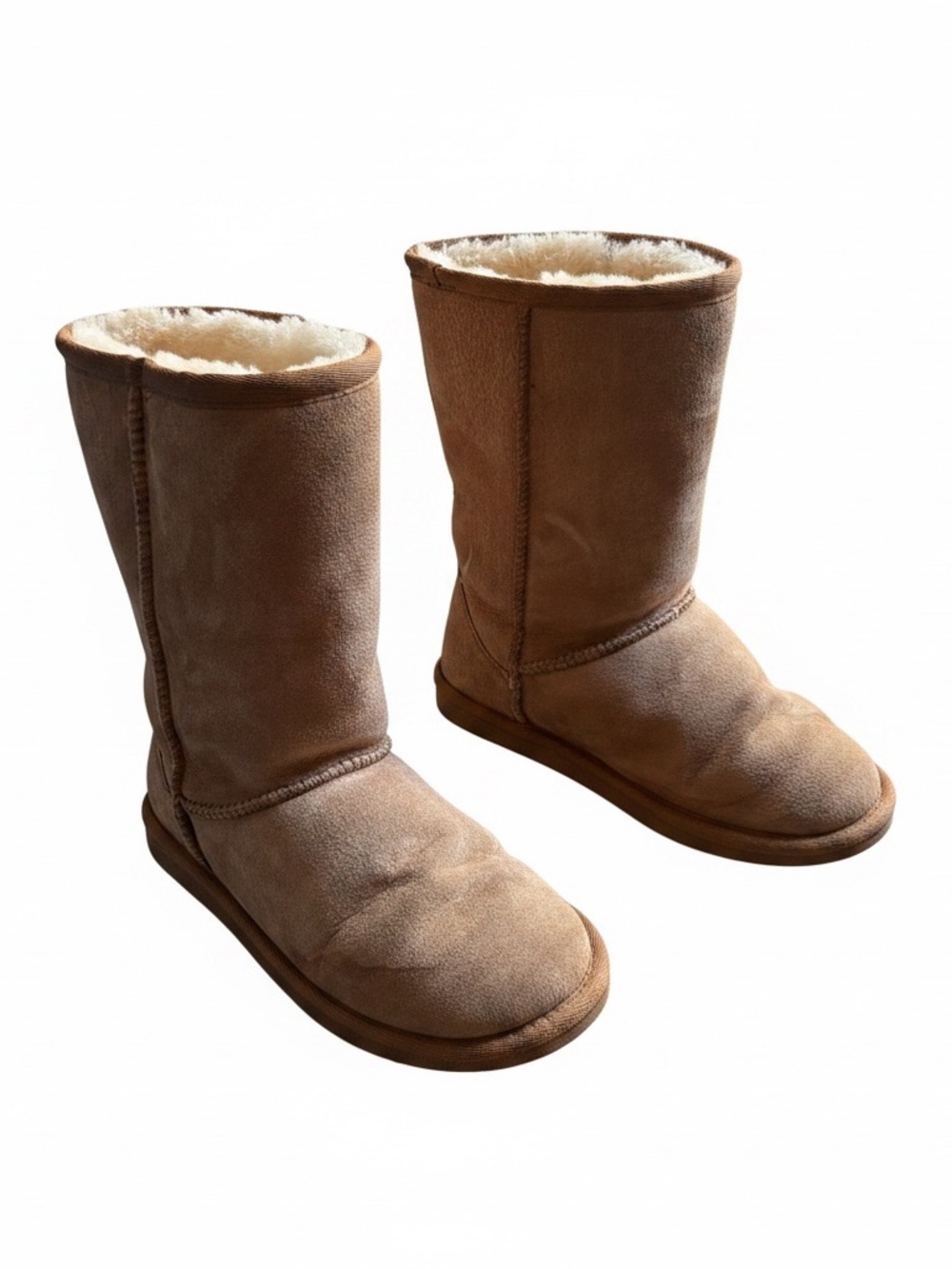 Lamp Classic Tall Shearling-Lined Suede Boots - Chestnut